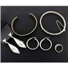 Image 1 : 5 piece Sterling Silver Suite of one Ring, two Earrings, Bangle bracelet and Cuff
