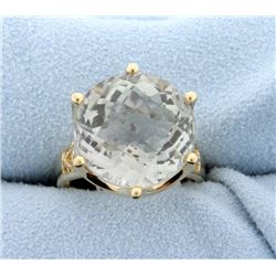 10ct Green Amethyst & White Sapphire Ring