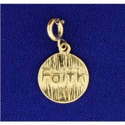 14K "Faith" Charm