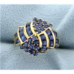 1 1/4CT Total Weight Lab Tanzanite Ring