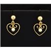 Image 1 : Seed Pearl Dangle Heart Earrings