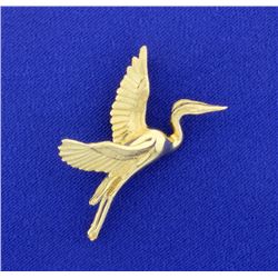 14K Herring Bird Pendant