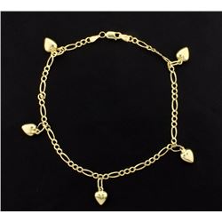 10 1/2 Inch Italian Made Figaro Chain Anklet