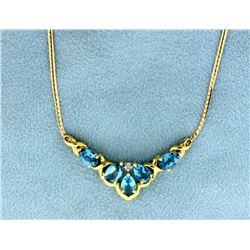 Diamond and Blue Topaz Necklace