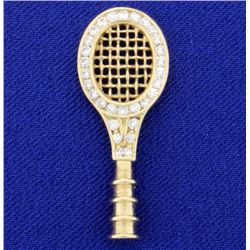 Diamond Tennis Racket Pendant