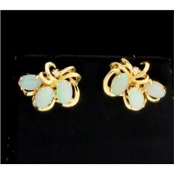 Opal & Diamond Earrings