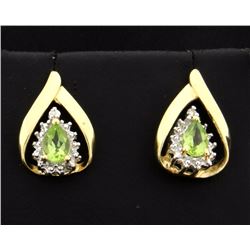 Peridot and Diamond Earrings