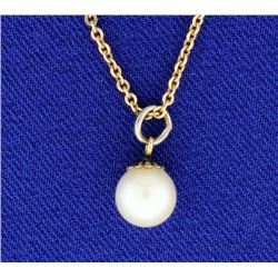 Pearl Pendant & 10K Neck Chain