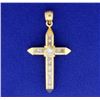Image 1 : Gold Cross Pendant with CZs
