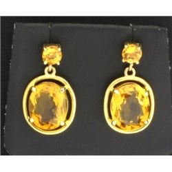 11ct TW Citrine Dangle Earrings