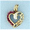 Image 1 : Ruby & Diamond Heart Pendant