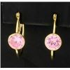 Image 1 : Pink Topaz Double Hoop Earrings