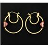 Image 2 : Pink Topaz Double Hoop Earrings