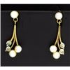 Image 1 : Pearl & Diamond Earrings