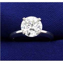 GIA Certified 2 1/2 ct Diamond Solitaire Ring in Platinum Setting