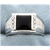 Image 1 : Black Onyx and diamond ring
