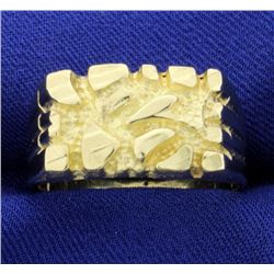 Men's Gold Nugget Style Ring