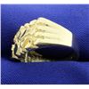 Image 2 : Men's Gold Nugget Style Ring