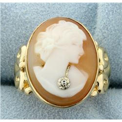 Vintage Diamond Cameo Ring