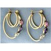 Image 2 : Large 3 stone hoop earrings