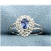Image 1 : Diamond & Tanzanite 10k White Gold Ring