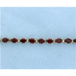 Garnet Bracelet with 10 carats of Gems in a Line