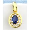 Image 1 : Diamond and Sapphire Enhancer in 14K Yellow Gold