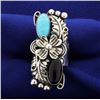 Image 1 : Onyx & Blue Oval Sterling Ring