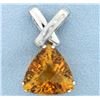 Image 1 : Citrine & Diamond Pendant