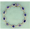 Image 1 : 11ct Total Weight Tanzanite & Diamond Bracelet
