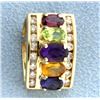 Image 1 : Diamond & Gemstone Slide for Omega or Chain Necklace