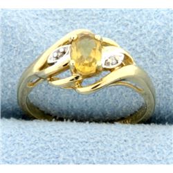 Citrine & Diamond Ring