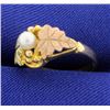 Image 2 : Rose, Black, & Yellow Gold Pearl Ring