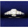 Image 1 : Platinum .45ct Total Weight Diamond Ring