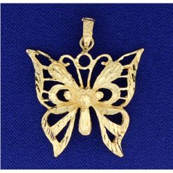 Diamond Cut Butterfly Charm or Pendant