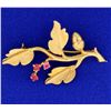 Image 1 : 18K Leaf & Acorn Pin