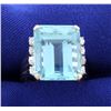 Image 1 : 10ct Aquamarine and Diamond Ring
