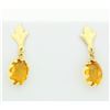 Image 1 : Brushed Gold earrings with Citrine