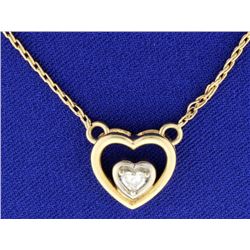 Heart Shape Solitaire Diamond Pendant