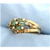 Image 2 : Vintage Emerald & Diamond 14k Yellow Gold Ring