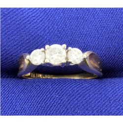 3 Diamond 14k Yellow Gold ring with 3/4 CTW!