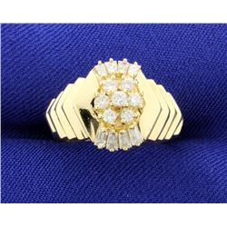 15 Diamond Cluster 14k Ring