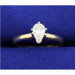 1/2 Carat Pear Shape Solitaire Diamond Ring