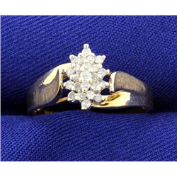 Diamond Cluster 10k Ring