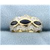 Image 1 : Sapphire & Diamond 14k Yellow Gold Ring
