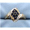 Image 1 : Sapphire & Diamond 14k Yellow Gold Ring