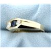Image 2 : Diamond & Gem Sapphire Contemporary Style 14k Yellow Gold Ring