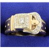 Image 1 : .28ct Total Weight Custom Designed Diamond Buckle Ring