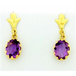 3ct Total Weight Amethyst Earrings