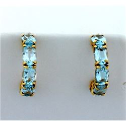 2.5ct TW Sky Blue Topaz Hoop Earrings